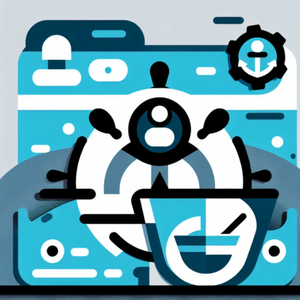 Ilustracja zarządzania kontem w stylu marynarskim