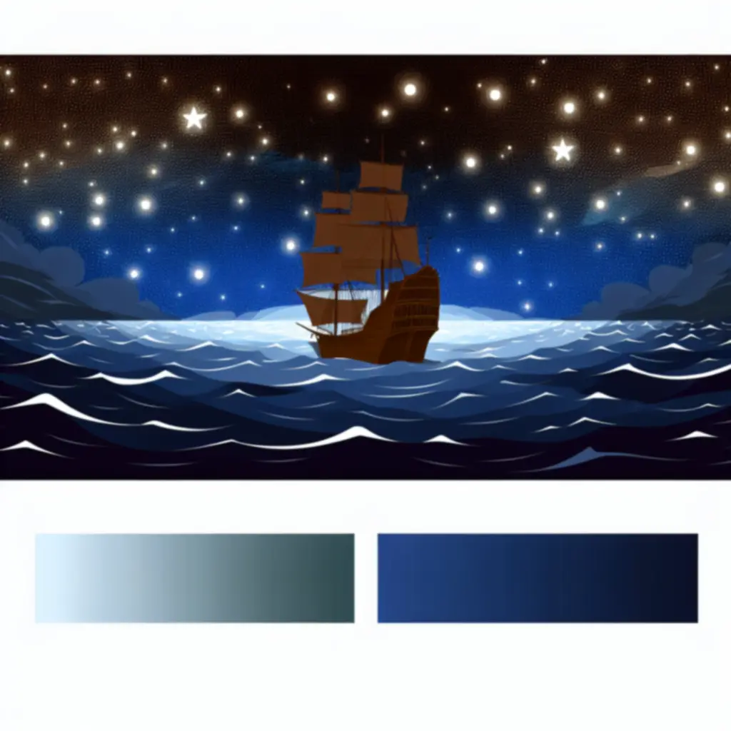 Kolorowa ilustracja morskiej przygody z pirackimi statkami i odkrywcami