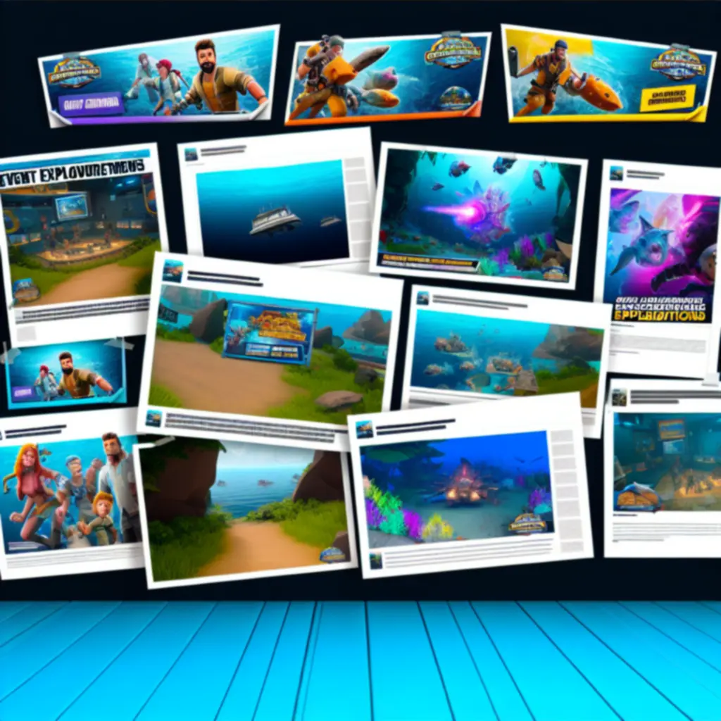 Morska mapa z wiadomościami i wydarzeniami ze świata gier